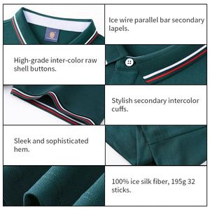 New Premium Business Ice Silk Polo Shirt Polo Shirts Custom logo T-shirts for Men - Product Image 3