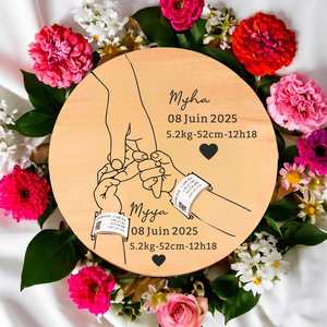 Plaque commémorative en bois personnalisée pour bébé, cadeau d'annonce de naissance, souvenir de naissance, prix usine - Product Image 5