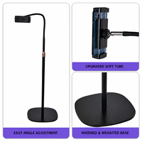 Support de sol portable multifonctionnel à bras long flexible, rotation à 360 degrés, hauteur réglable pour téléphone portable et tablette