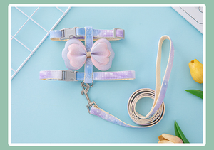 ชุดสายจูงและสายจูงสำหรับแมวสัตว์เลี้ยงสุดหรูสายจูงและสายจูงสุนัขลูกแมวและสายจูงแบบมีปีกหลังไล่ระดับสี - Product Image 4