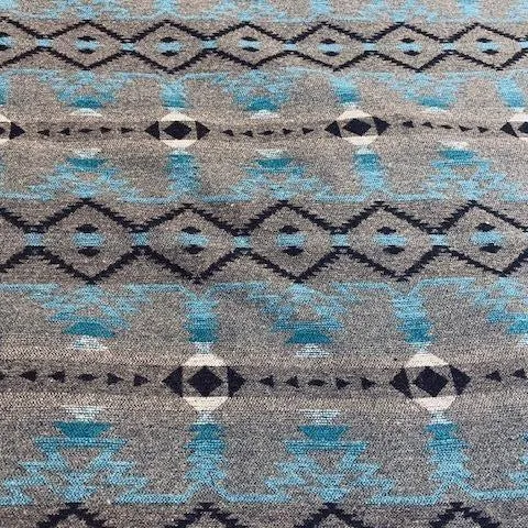 Manufacturer supply woolen custom Aztec Print thick geometric pattern poly fabric