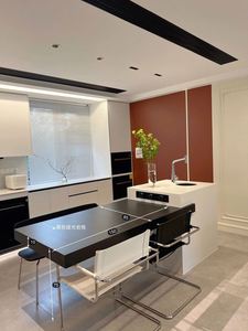 Juego de Muebles de Cocina Personalizados Gratis, Muebles de Cocina Modernos con Encimera de Mármol, Fregadero Integrado y Mesa de Isla - Product Image 4