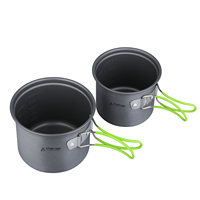 STARCAMP Set Peralatan Masak Outdoor Aluminium 4-in-1 untuk 2-3 Orang, Perlengkapan Piknik & Berkemah dengan Panci & Wajan