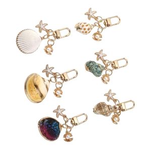 X48 New Beach Simulation Sea <b>Conch</b> Starfish Pentagram Pearl Key Chain Summer Women Purse Bag Charms Decoration Keychain - Product Image 3