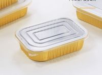Boîte à déjeuner isolée épaissie jetable en aluminium doré avec couvercle en PP de qualité alimentaire