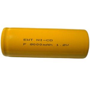 סוללת EWT 2025 אספקת סוללות ניקל-קדמיום 1.2V 8000mAh דגם F8000 גודל F/D ראש שטוח -20~70C - Product Image 1
