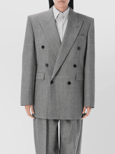 Boxy Fit unisexe hommes femmes noir épaule carrée laine <span class=keywords><strong>Blazer</strong></span> forte épaule carrée veste rembourrée épaule Double boutonnage <span class=keywords><strong>Blazer</strong></span> - Product Image 6