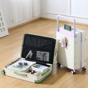 <span class=keywords><strong>Valise</strong></span> à roulettes large multifonctionnelle, nouvelle couleur contrastée, grande capacité, avec serrure à combinaison, pour étudiants, en polyester, universelle - Product Image 3