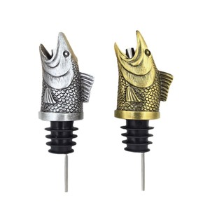 Verseur à <span class=keywords><strong>vin</strong></span> tête de poisson style industriel vintage, accessoire décoratif pour man cave, bar loft, articles de bar décoratifs - Product Image 1