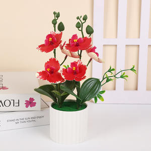 Arreglo de Plantas Artificiales Transfronterizo con una Orquídea Phalaenopsis en Forma de Bonsái con Flores Artificiales en 3D - Product Image 6