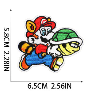 Grazioso ricamo Anime Cartoon Patch nuovo Super Mario personaggio Patch Iron per l'abbigliamento - Product Image 6