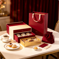 Boîte de rangement portable brodée motif palmier, pochette de transport, boîte à desserts, emballage de luxe pour tasses à café Ramadan