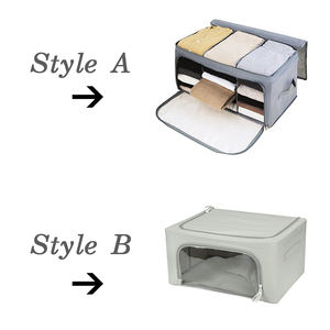 Asas <span class=keywords><strong>de</strong></span> transporte <span class=keywords><strong>de</strong></span> ventana transparente grande, organizador <span class=keywords><strong>de</strong></span> bolsas <span class=keywords><strong>de</strong></span> almacenamiento plegables para <span class=keywords><strong>ropa</strong></span>, mantas, armario y dormitorios - Product Image 3