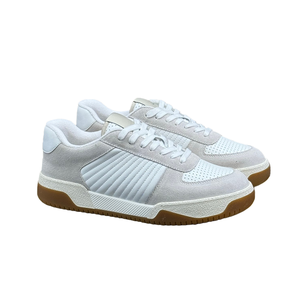 Baskets décontractées rétro en daim et cuir perforé à lacets, bout fermé, doublure en maille véritable, antidérapantes, polyvalentes, unisexes - Product Image 1