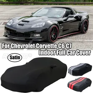 Housse de voiture complète intérieure pour Chevrolet Corvette C6 C7 Stingray, satinée, anti-poussière, anti-UV, anti-rayures, extensible, noir, gris, rouge - Product Image 1