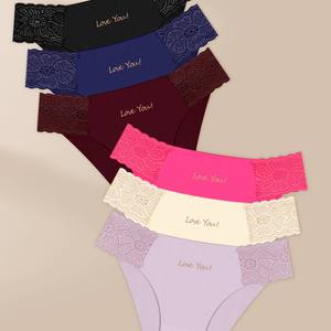 กางเกงชั้นในลูกไม้ผู้หญิงขายส่ง แฟชั่นสาวน้อย กางเกงในซีทรู บิกินี่สุดฮอต ทันสมัย ลายตัวอักษร - Product Image 4