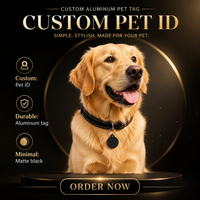 Plaque d'identification personnalisée en métal aluminium pour animaux de compagnie avec gravure de logo et code QR