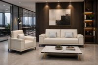 Modernes Minimalistisches PU-Leder Sofa-Set Mattschwarze Metallbeine OEM ODM 12 3-Sitzer Fabrik Maßgefertigtes Wohnzimmer Sofa-Set