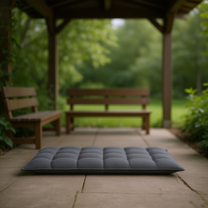 เบาะรองนั่งสำหรับม้านั่งในสวน ผ้าอ็อกซ์ฟอร์ดสีแอนทราไซต์ โพลีเอสเตอร์ 100% กันน้ำ รูปทรงสี่เหลี่ยมผืนผ้า สำหรับใช้งานกลางแจ้ง - Product Image 2