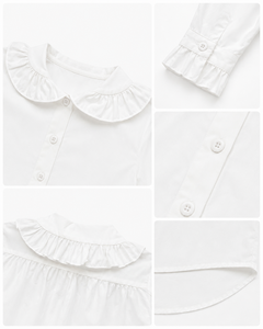 เสื้อเชิ้ตเด็กผู้หญิงแบบคลาสสิกแต่งระบายพร้อมกระดุมด้านหน้าสำหรับงานสังสรรค์ในครอบครัว - Product Image 3