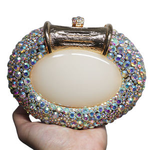 Abito di vendita caldo a forma di occhio di gatto con strass da sera ciottoli borsa per cena evento di lusso abito di cristallo di diamante pochette da festa 2025 - Product Image 6