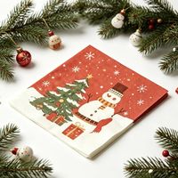Serviettes en papier Airlaid 3 plis à thème de Noël et serviettes de table, cadeaux pour hôtels et fêtes, produits jetables écologiques à 4 plis