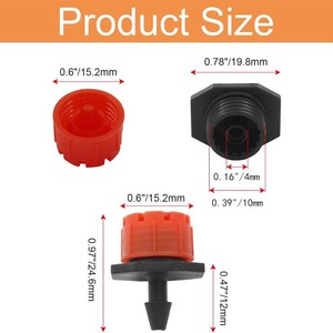Goutteur réglable à capuchon rouge 8 trous pour système d'irrigation goutte à goutte des arbres fruitiers de jardin - Product Image 2