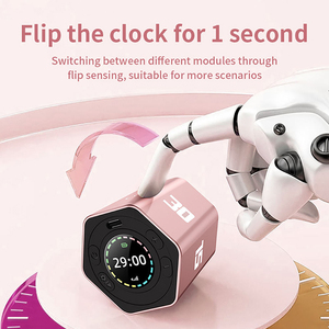Minuteur Pomodoro <span class=keywords><strong>Cube</strong></span> LED Silencieux pour Cuisine, Compte à Rebours Beauté, Sport, Apprentissage, Rappel, Minuteur Numérique Visuel de Bureau à Capteur de Gravité - Product Image 1