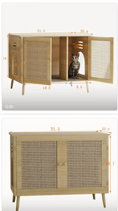 Customized by the Manufacturer <strong>Cupboard</strong> Wooden Luxury Modern Rattan Storage Cabinet Living Room Furniture <strong>Cat</strong> Toilet - Product Image 3