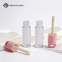 Nuevo Tubo Vacío de Plástico Transparente Redondo con Tapa de Rosca para Brillo Labial y Esmalte Labial, Personalizable con Logotipo