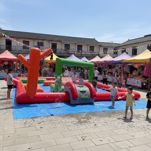 QIQU <span class=keywords><strong>Piscine</strong></span> Gonflable Rectangulaire Portable pour Enfants et Adultes, Centre de Jeux Aquatiques Extérieur Durable et Grande Taille - Product Image 1