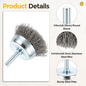 Kits d'outils à combiner librement, 3 pièces, <span class=keywords><strong>en</strong></span> acier, pour nettoyage, polissage et ébavurage, ensemble de mini-brosses métalliques rondes robustes - Product Image 3
