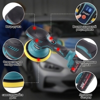 Pulidora Orbital Inalámbrica de 21V para Autos, Máquina de Encerado con Batería de 8 Velocidades Ajustables para Detallado de Autos, Cuidado de la Pintura y Uso Doméstico
