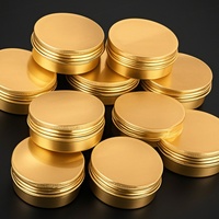 En stock, pots cosmétiques en aluminium vides de 30g à 110g pour baume à lèvres et bougies, couleurs et logo personnalisables