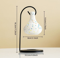 Diffuseur d'huiles essentielles moderne en céramique blanc et vert, lampe à huile aromatique, porte-bougie chauffante aromatique avec support métallique