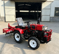 Tracteur agricole diesel 15 CV à quatre roues le plus vendu avec charrue, semoir et rotoculteur