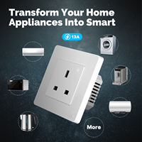 MOES Tuya ZigBee Prise intelligente UK Prise murale intégrée Moniteur d'énergie Indicateur App Télécommande Commande vocale Fonctionne avec Alexa