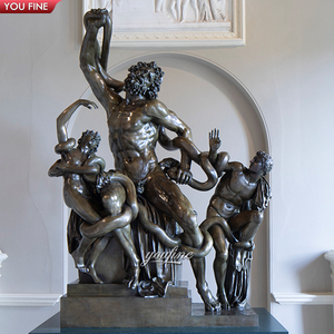 Tượng Laocoon và các con trai bằng đồng thau cỡ người thật, phong cách Hy Lạp cổ đại, tại các địa điểm nghệ thuật công cộng YOUFINE - Product Image 6