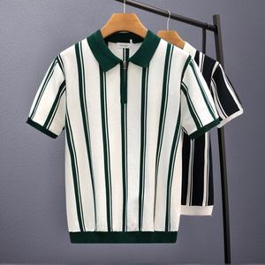 Polo de punto de verano de alta calidad 2025 para hombre, camisa de manga corta, Jersey informal con cuello en V y solapa, camisas Polo de algodón para hombre - Product Image 1