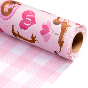 Valentine's Day gift wrapping <b>paper</b> Pink double sided printed gift wrapping <b>paper</b> Puppy love <b>pattern</b> gift wrapping <b>paper</b> - Product Image 6