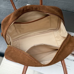 레트로 스웨이드 소가죽 핸드백 여성용 대용량 여성용 가방 캐주얼 패션 젖빛 정품 가죽 여성용 숄더 백 - Product Image 6