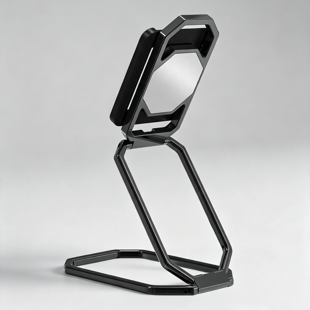Removable Magnetic Aluminium Alloy iPad Phone Stand Ultra-Thin Dual-Sided Mount Rotatable Bottom Adjustable Height Flexible Bed