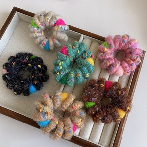 Color plush hair <b>tie</b> female high-elasticity hair rope durable rubber band female hair <b>tie</b> headdress wholesale - Product Image 5