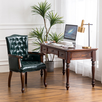 Chaise de tigre à accoudoir unique rétro européenne chaise d'étude en bois massif américain pour salle à manger chambre hôtel moderne loisirs négociation