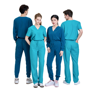 Vêtements médicaux d'hôpital très demandés : Ensembles de blouses médicales tendance en rayonne/PE/spandex pour femmes infirmières, coupe large, OEM/ODM/Échantillon gratuit - Product Image 1