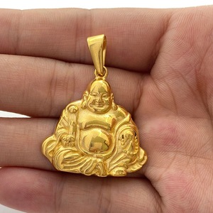 yunnique Pendentif Bouddha Maitreya en or, collier en acier inoxydable, cadeau, bijoux à la mode - Product Image 3