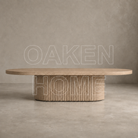 Table basse sur piétement en bois massif OAKEN, style moderne et luxueux, élégante, haut de gamme, pour salon, meubles de salon, meubles pour la maison
