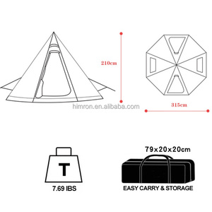 Tente <span class=keywords><strong>tipi</strong></span> pyramidale très vendue, imperméable, pour le camping en plein air, 3-4 personnes, tente <span class=keywords><strong>tipi</strong></span> indienne - Product Image 4