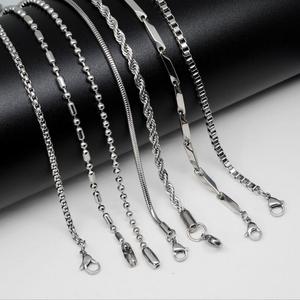 Cuerda de platino a granel 18k chapado en oro de acero inoxidable <span class=keywords><strong>cadena</strong></span> de enlace a granel dubai plana top rollo de joyas Collar para hombres cadenas retorcidas - Product Image 3