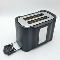 Grille-pain automatique à chauffage rapide, appareil de petit-déjeuner pour la maison, en acier inoxydable, grille-pain 2 tranches